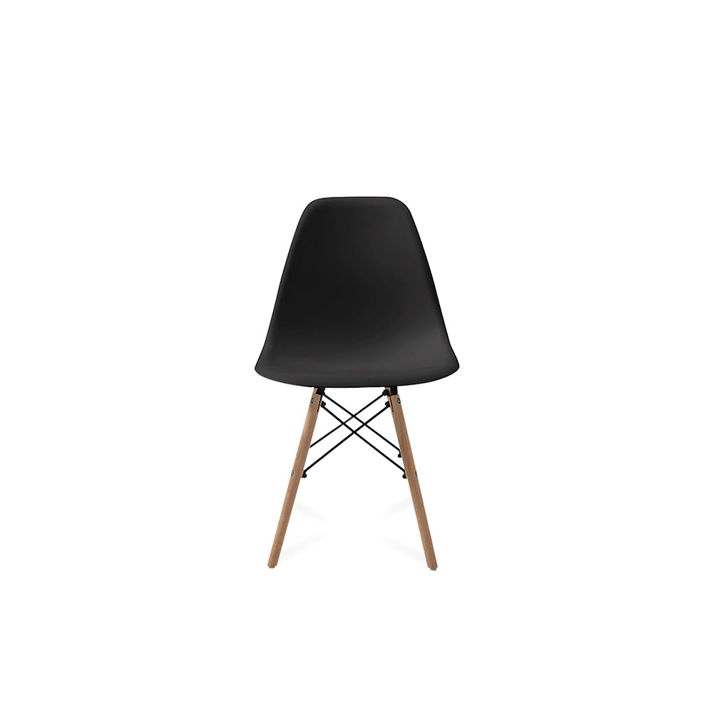 Comedor Dortmund con 4 sillas Oslo - Cristal y Negro - Tugow