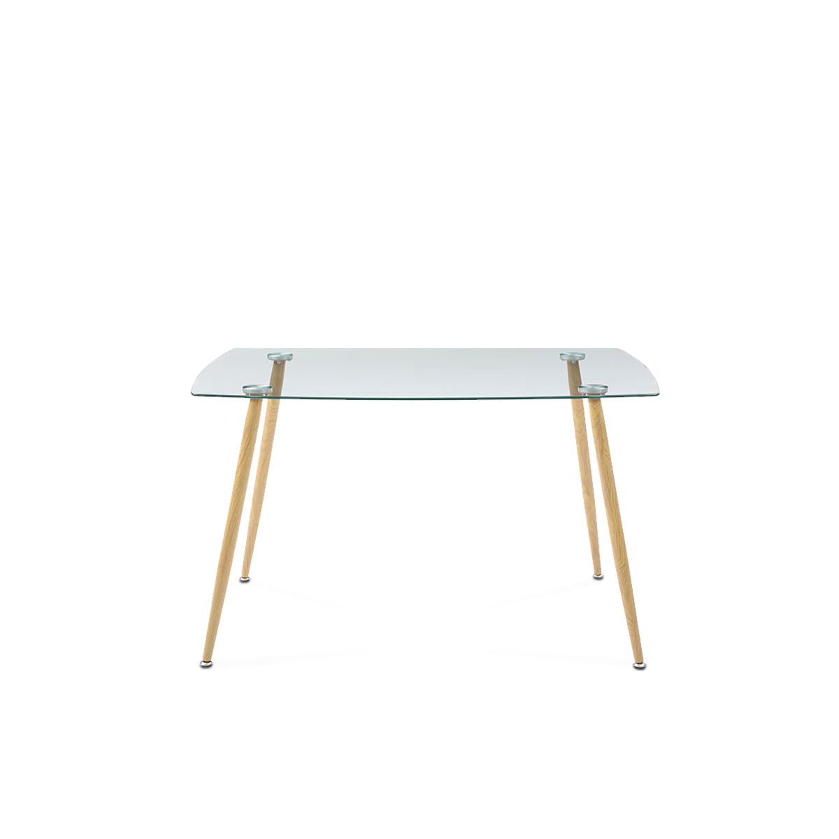 Mesa de cristal templado con 4 sillas grises - Tu Gow