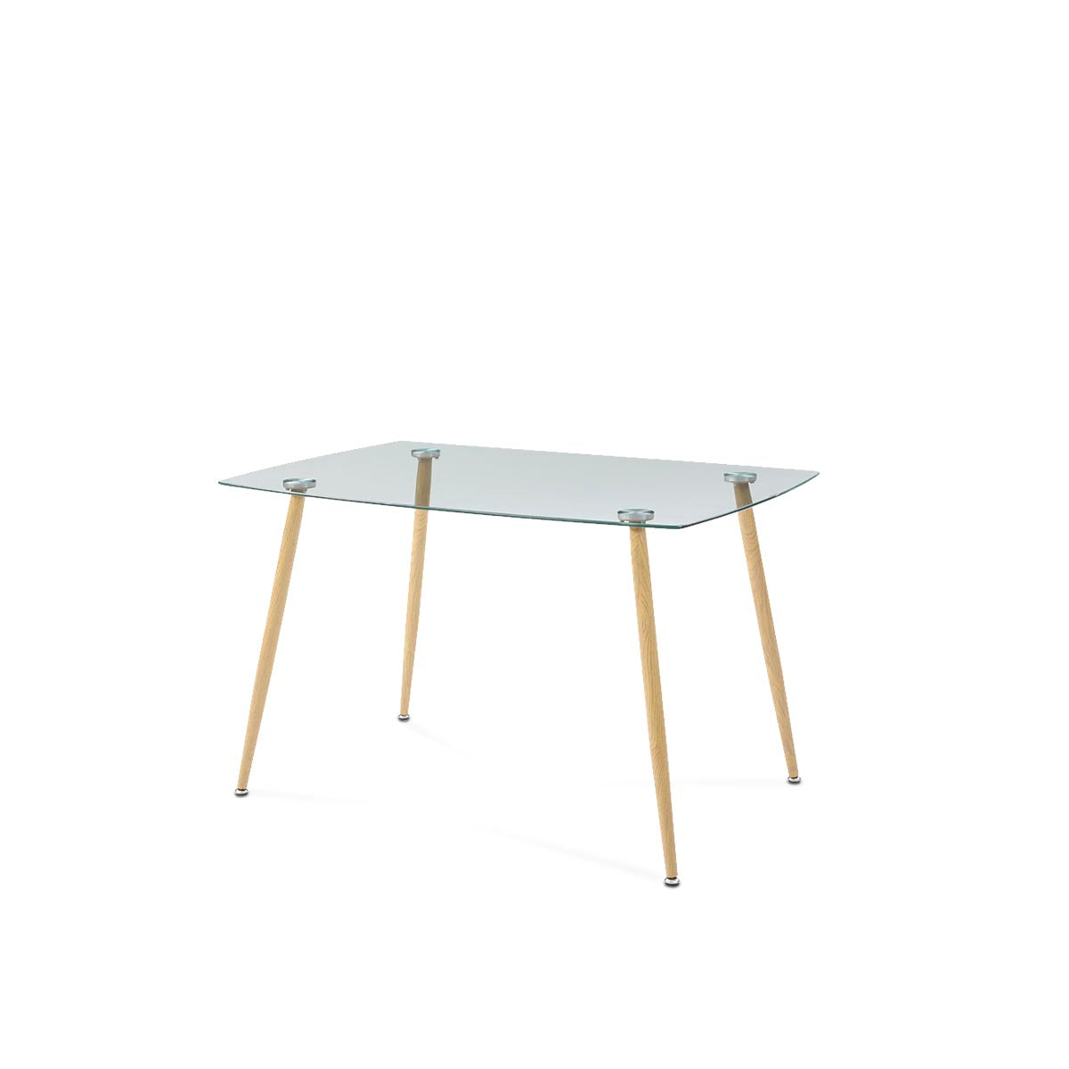 Mesa de cristal templado con 4 sillas grises - Tu Gow