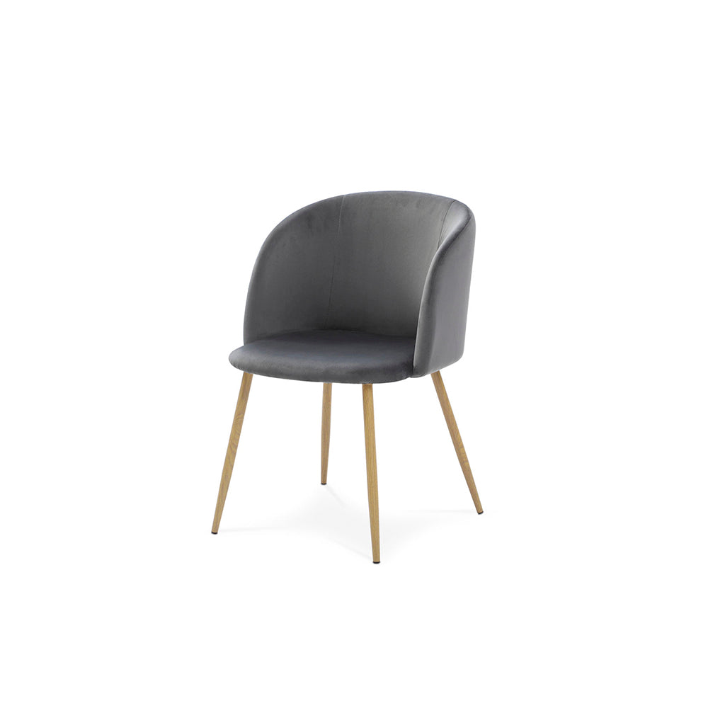 Silla terciopelo Elisa - Gris - Tugow