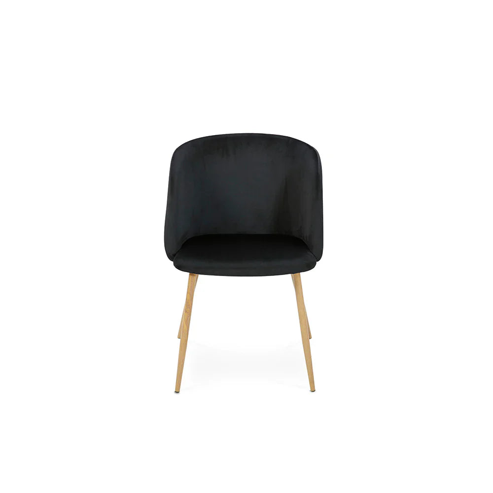Mesa de comedor Yorda con 4 sillas Elisa - Madera y Negro
