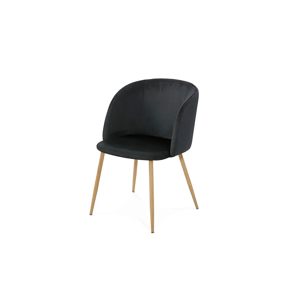 Mesa de comedor Yorda con 4 sillas Elisa - Madera y Negro
