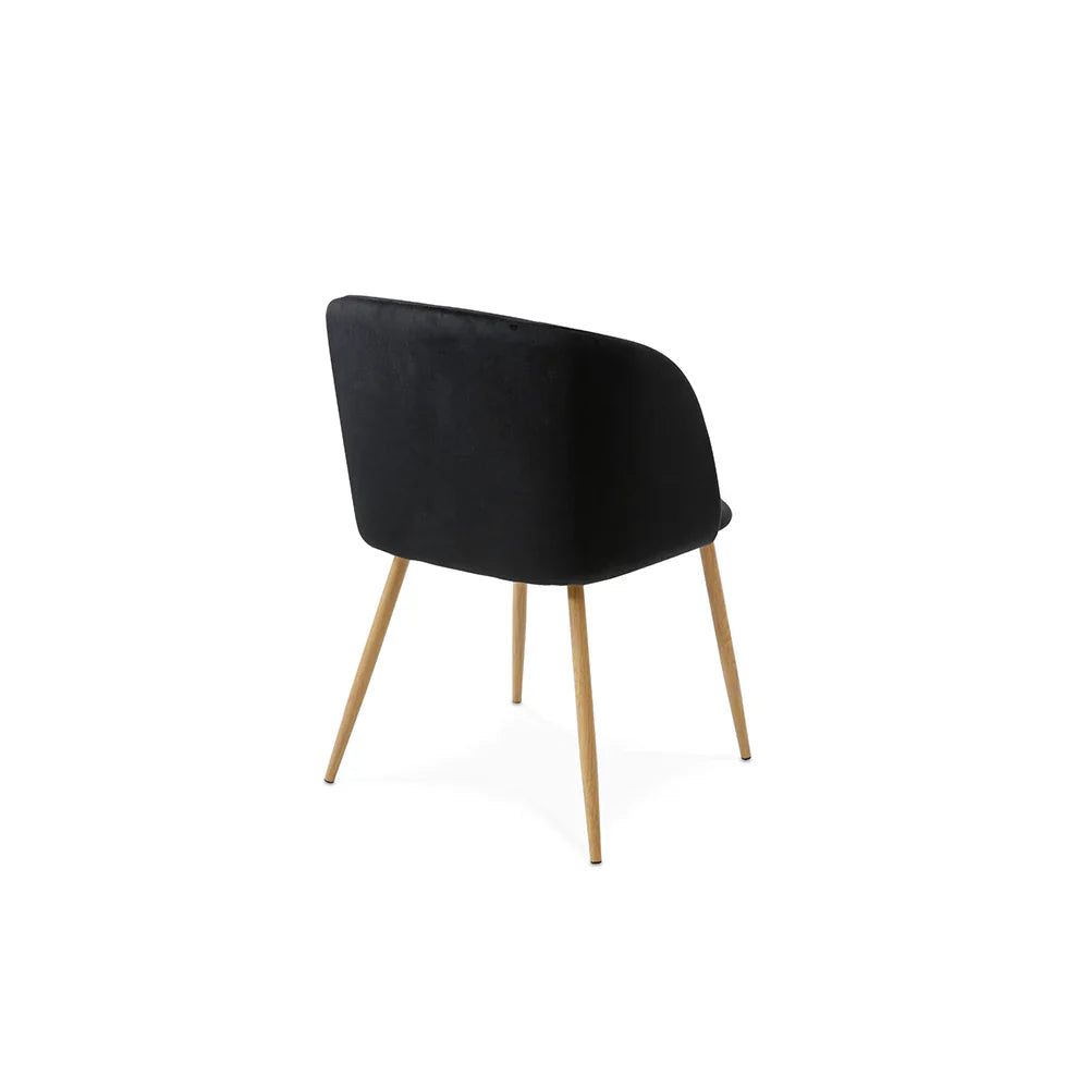 Mesa de comedor Yorda con 4 sillas Elisa - Madera y Negro