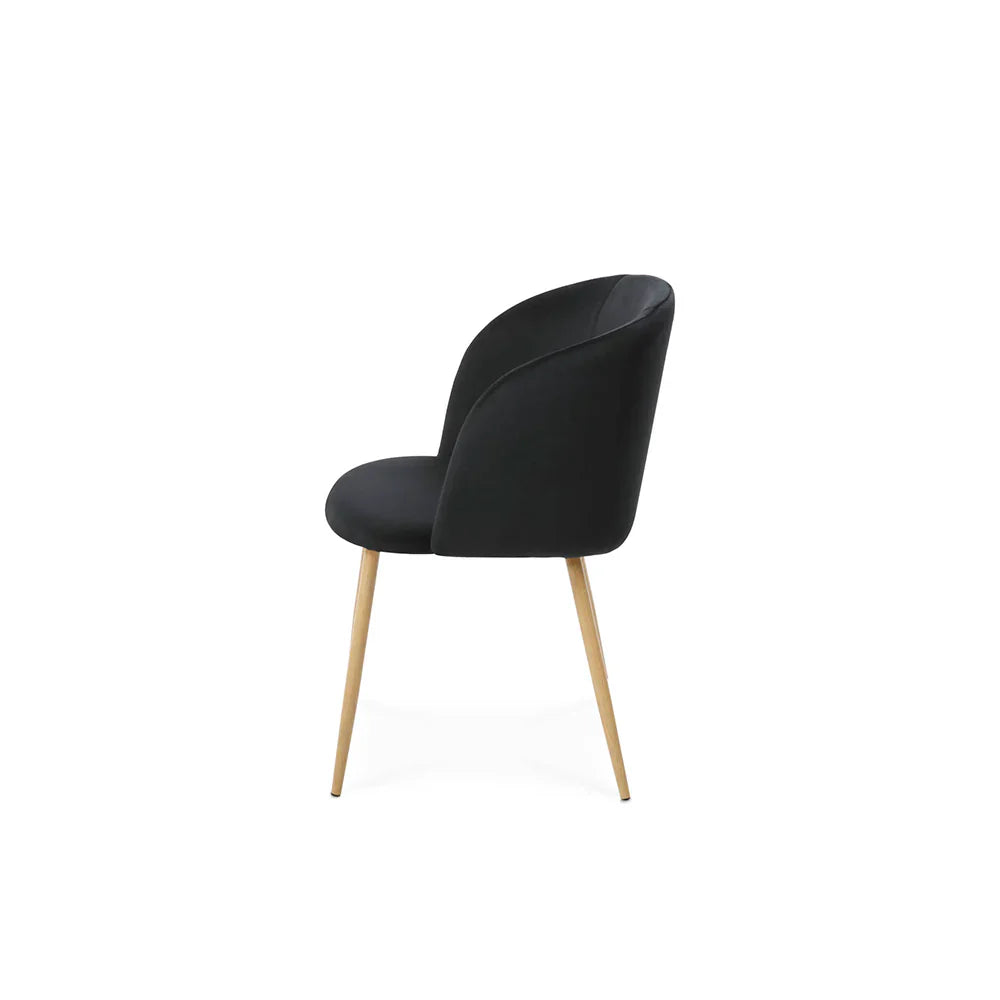 Mesa de comedor Yorda con 4 sillas Elisa - Madera y Negro