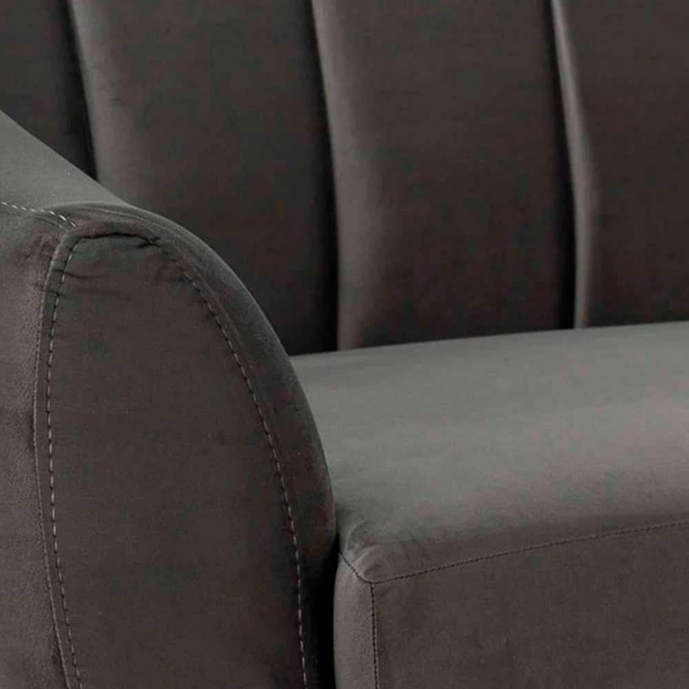Sillón terciopelo Enzo - Gris Oscuro - Tugow