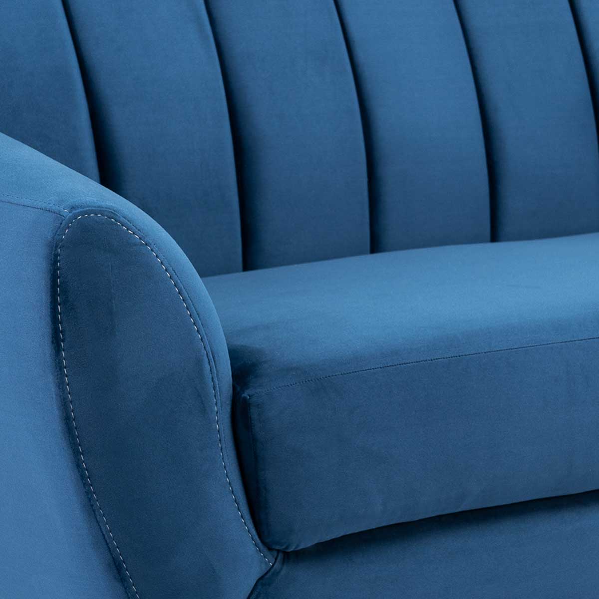 Sofá de 3 plazas terciopelo azul - Tu Gow