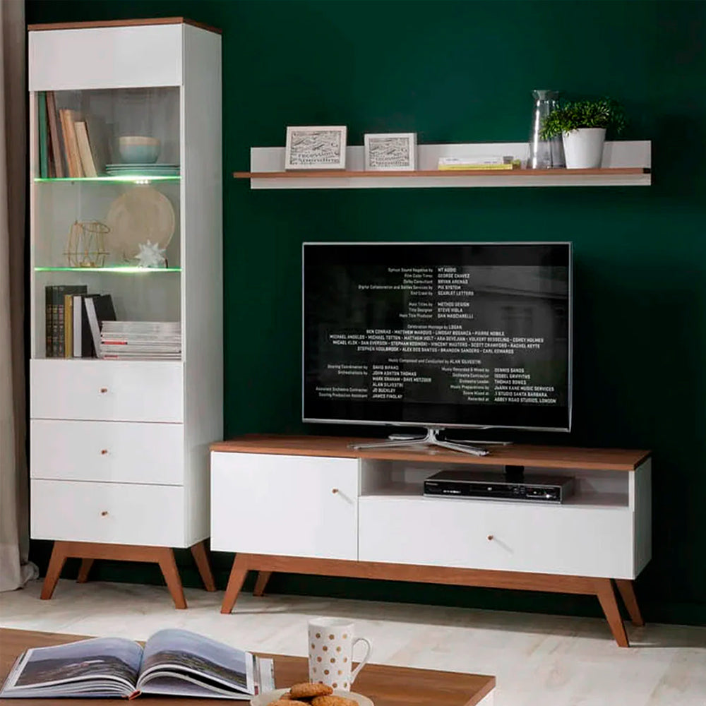 Mueble para tv Erikson - Color Nogal y Blanco - Tugow