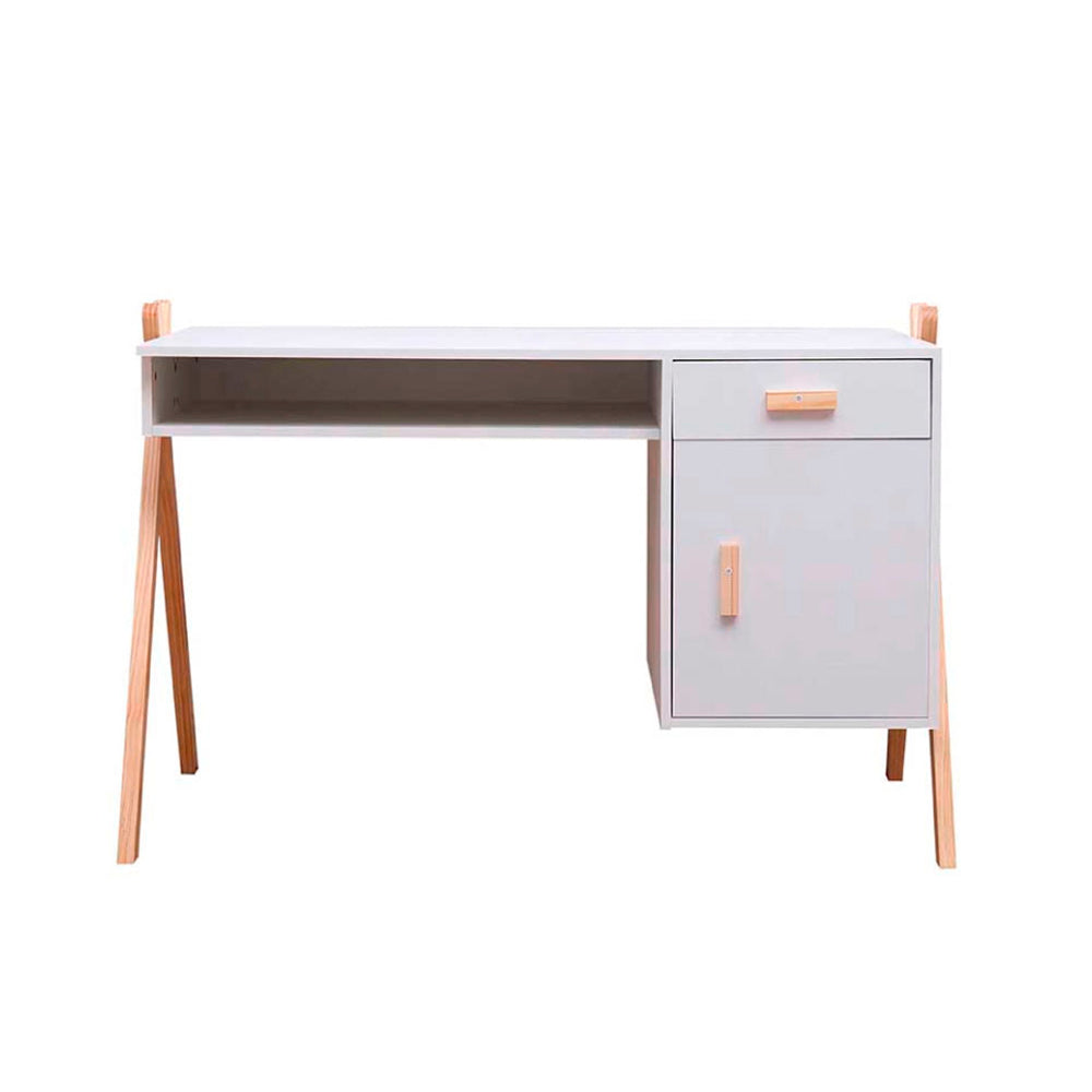 Escritorio infantil Estocolmo - Blanco y Madera - Tugow
