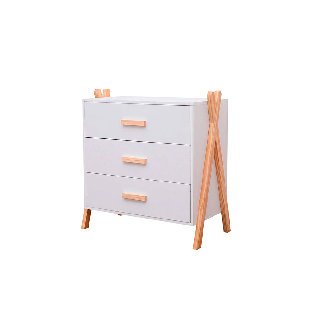 Cajonera infantil Estocolmo - Blanco y Madera - Tugow