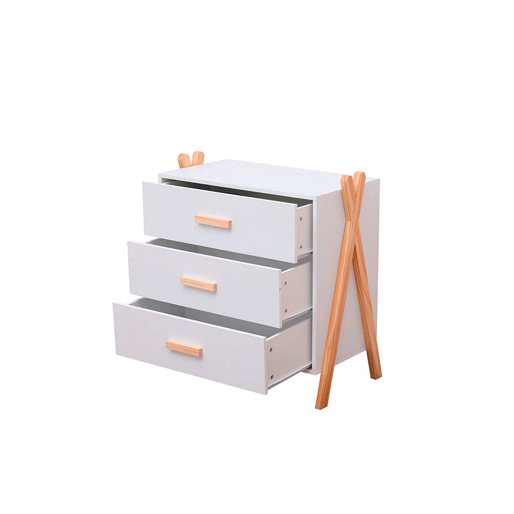 Cajonera infantil Estocolmo - Blanco y Madera - Tugow