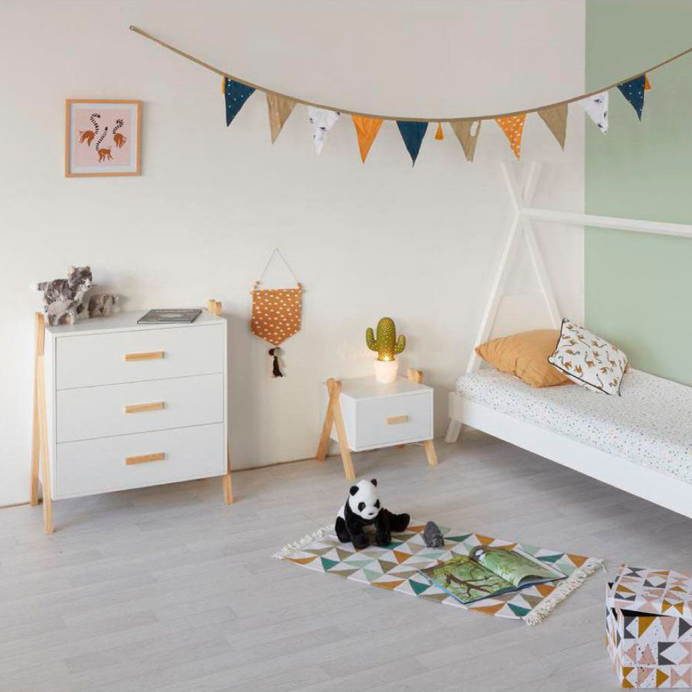 Cajonera infantil Estocolmo - Blanco y Madera - Tugow