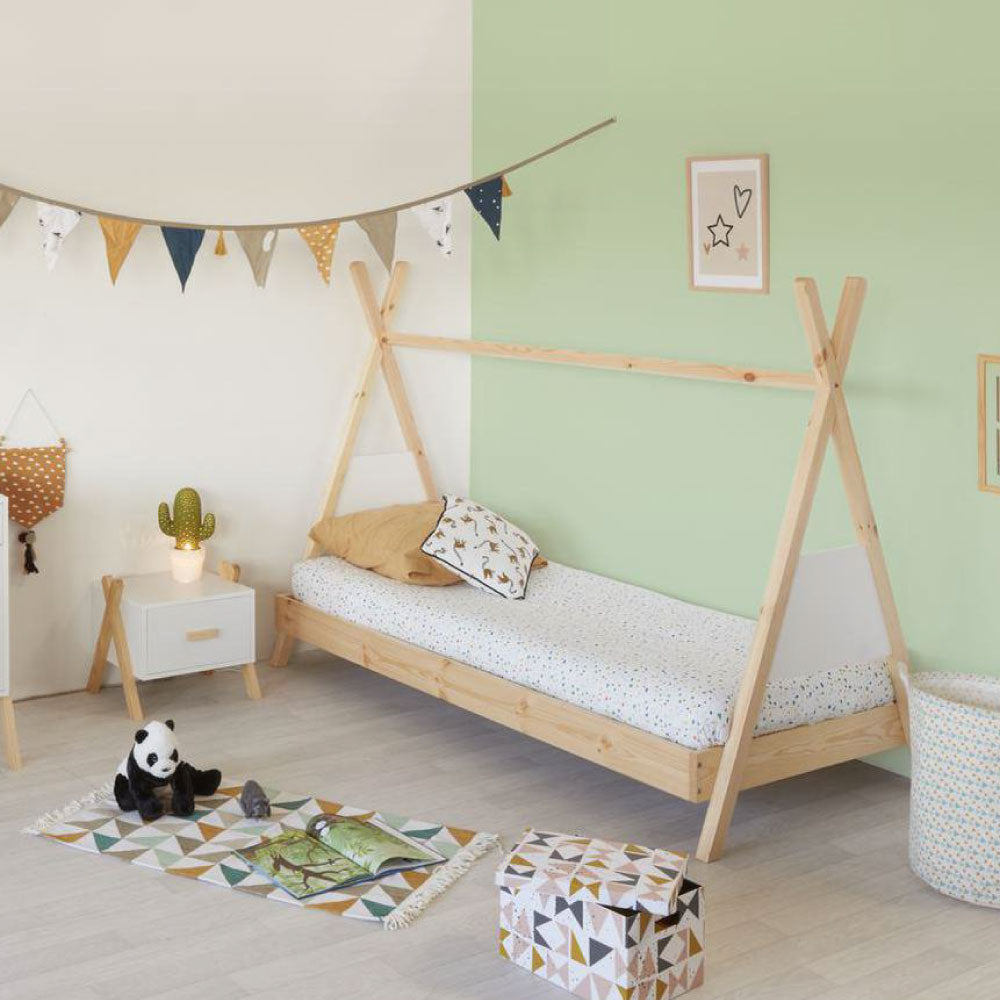 Buró infantil Estocolmo - Blanco y Madera - Tugow