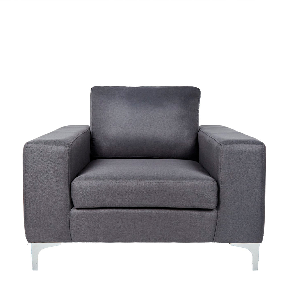 Sillón Etna - Negro con patas plateadas - Tugow