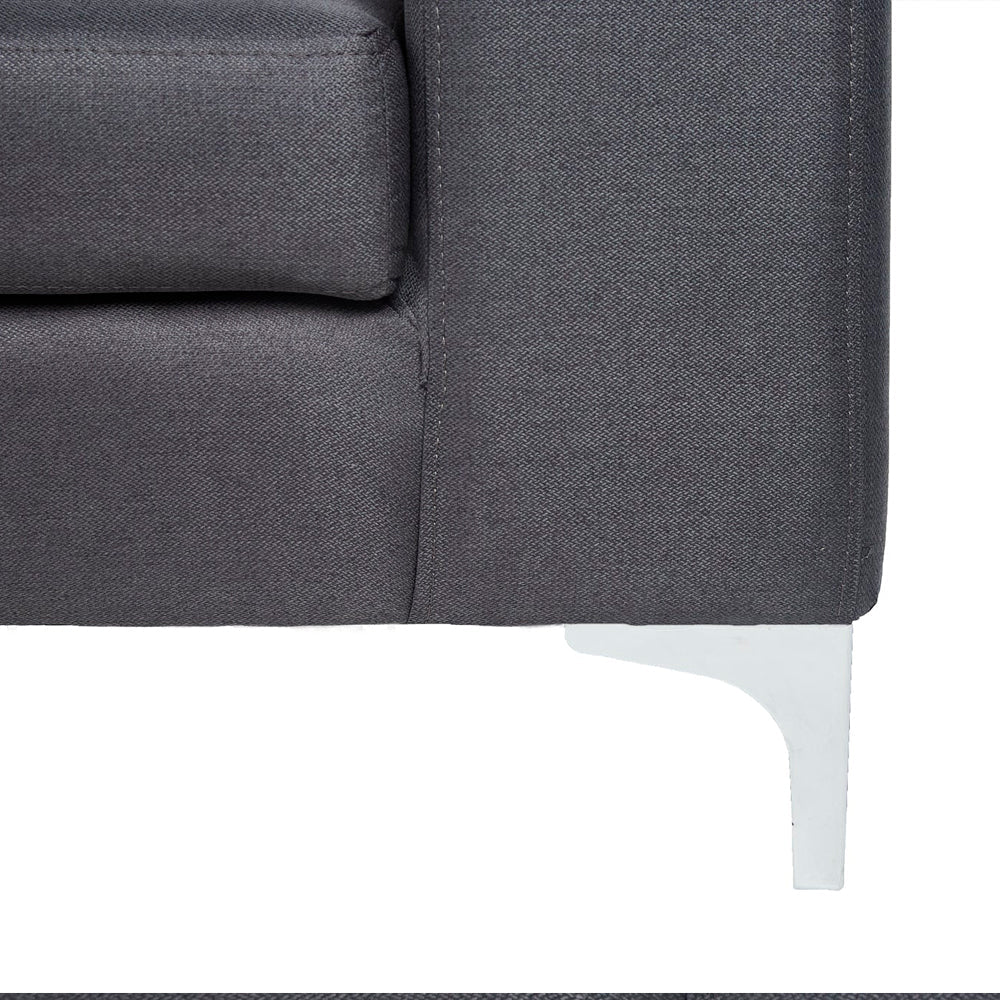 Sillón Etna - Negro con patas plateadas - Tugow