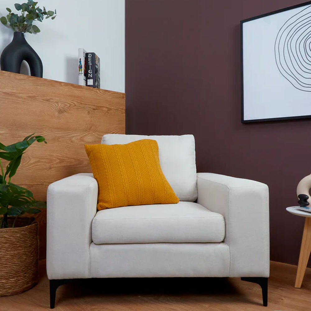 Sillón Etna - Alabastro con patas negras - Tugow