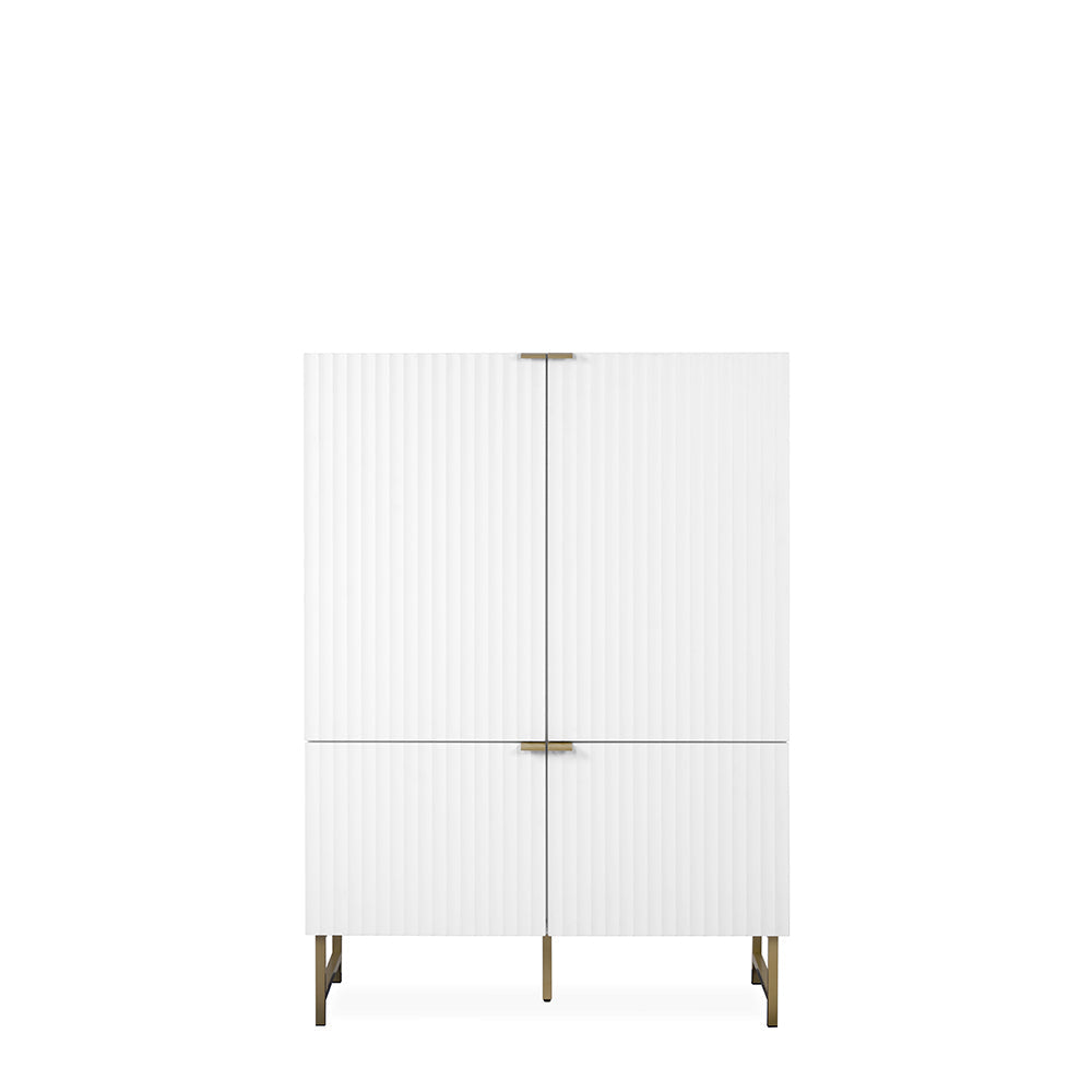 Aparador Dallas - Blanco y Dorado Mate - Tugow