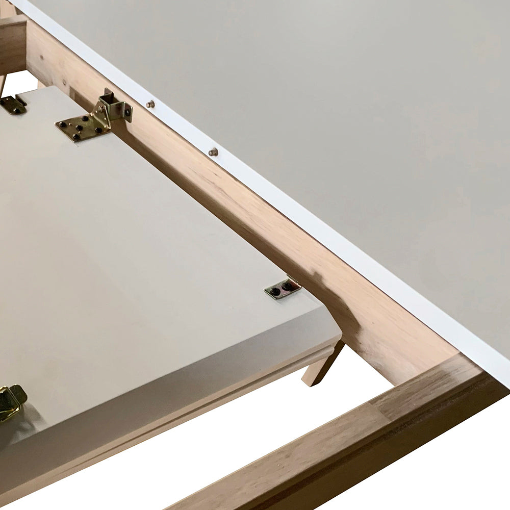 Comedor extensible Finlandia con 4 sillas - Blanco y Madera - Tugow