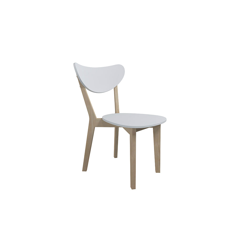 Comedor extensible Finlandia con 4 sillas - Blanco y Madera - Tugow