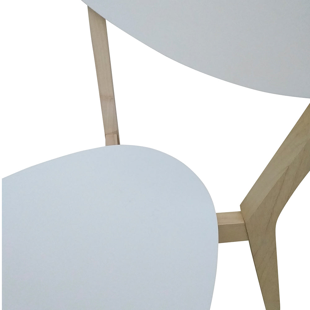 Comedor extensible Finlandia con 4 sillas - Blanco y Madera - Tugow