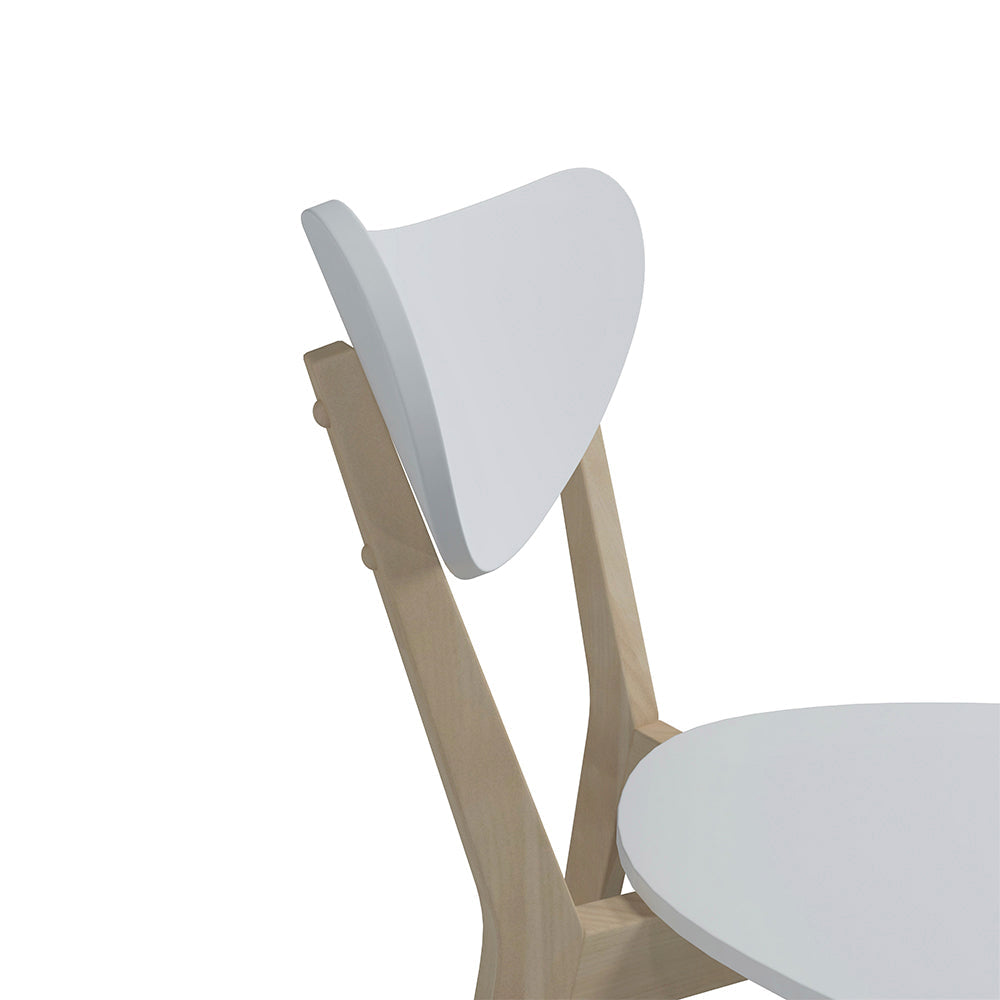 Comedor extensible Finlandia con 4 sillas - Blanco y Madera - Tugow