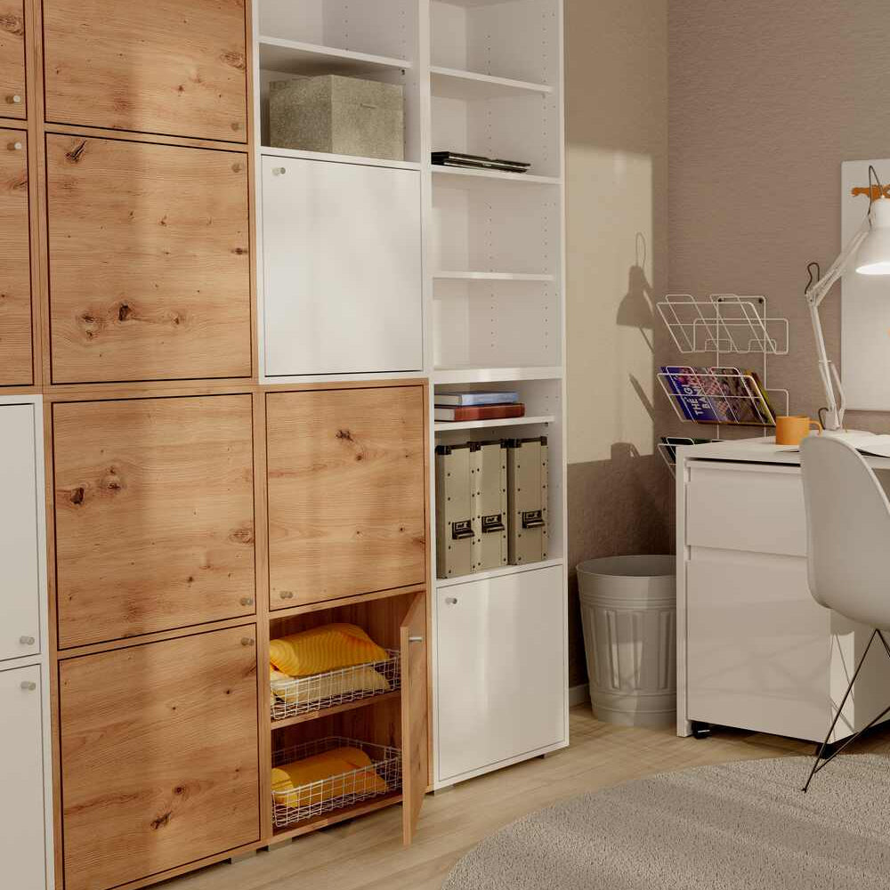 Aparador modular de repisa y cajón Flex - Roble - Tugow