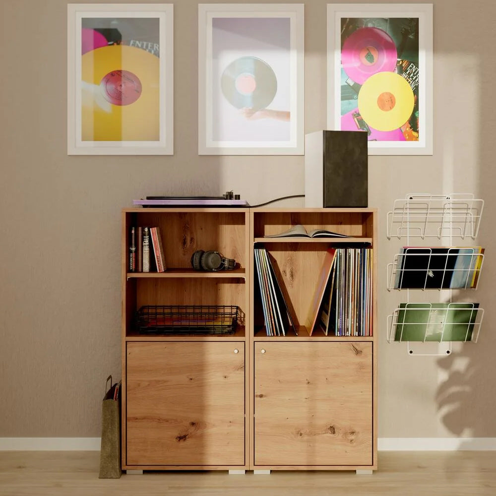 Aparador modular de repisa y puerta Flex - Roble - Tugow