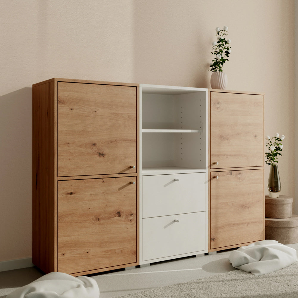 Aparador modular de repisa y cajón Flex - Blanco - Tugow
