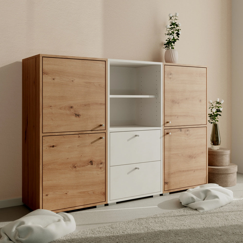 Aparador modular de repisa y cajón Flex - Roble - Tugow