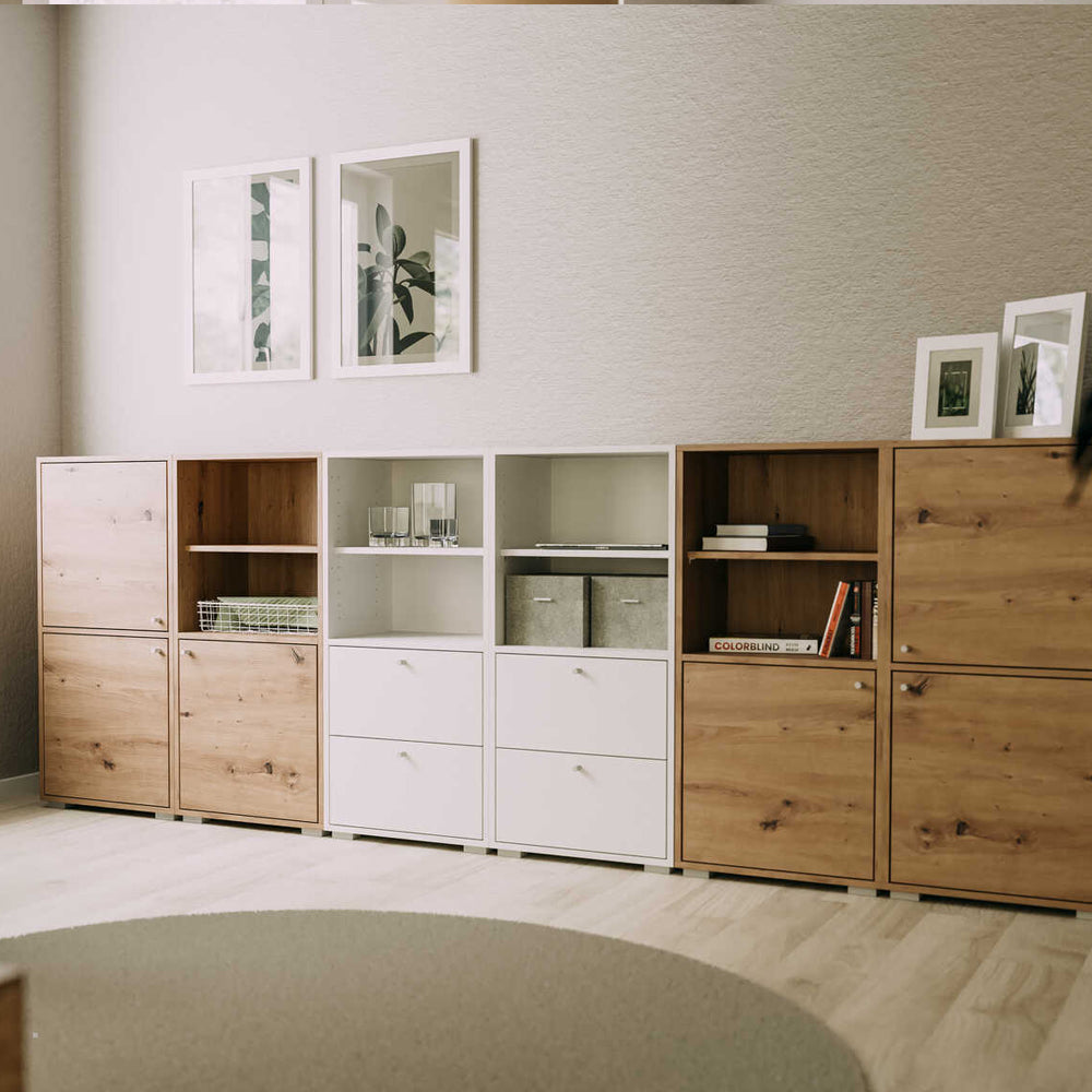 Aparador modular de repisa y puerta Flex - Roble - Tugow