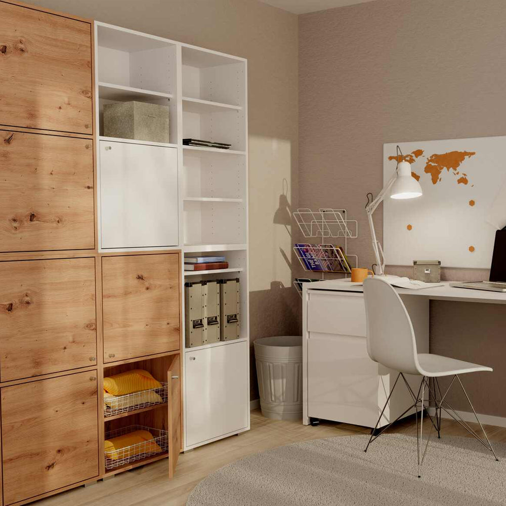 Aparador modular de repisa y puerta Flex - Roble - Tugow