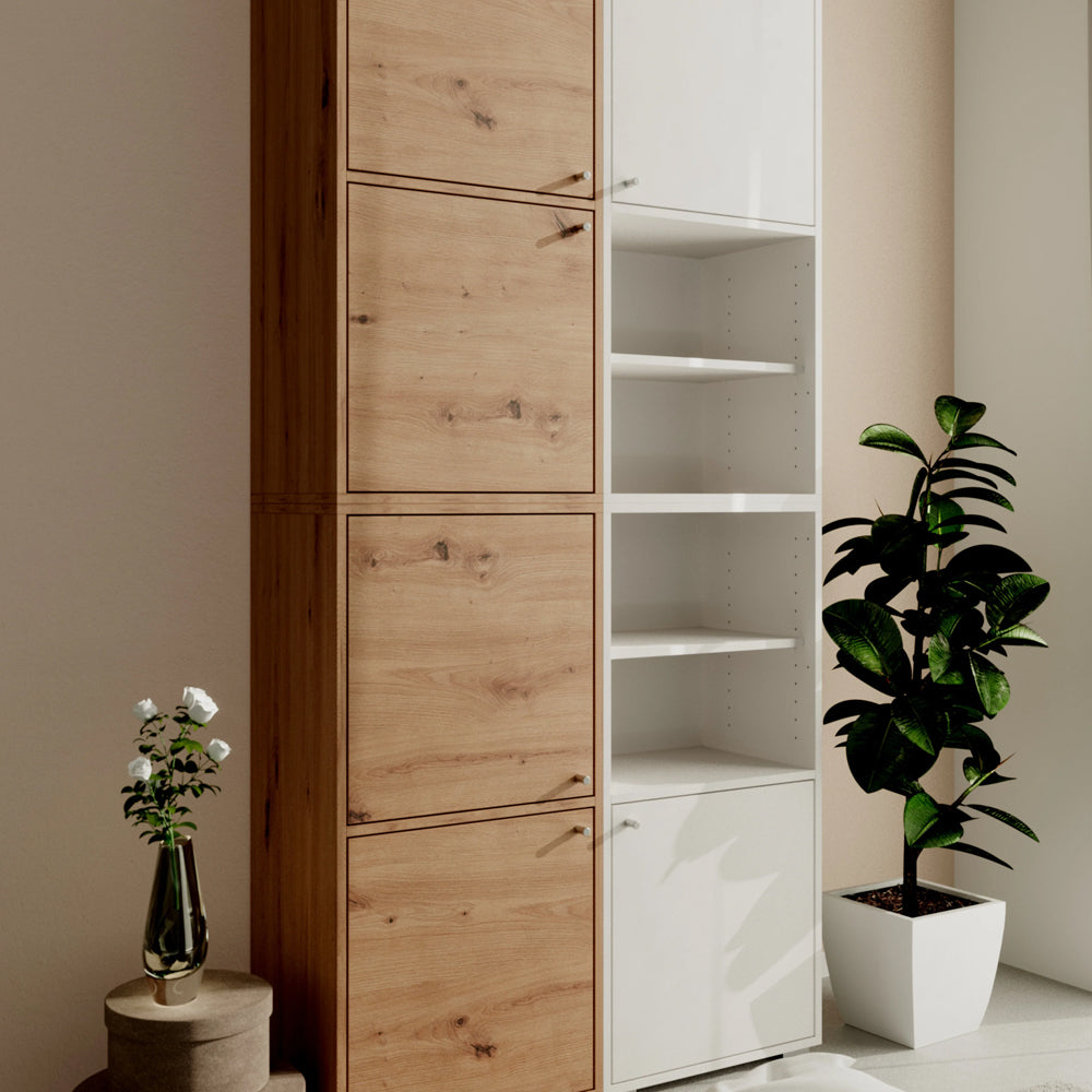 Aparador modular de repisa y puerta Flex - Roble - Tugow