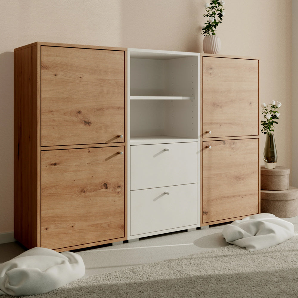 Aparador modular de repisa y puerta Flex - Roble - Tugow