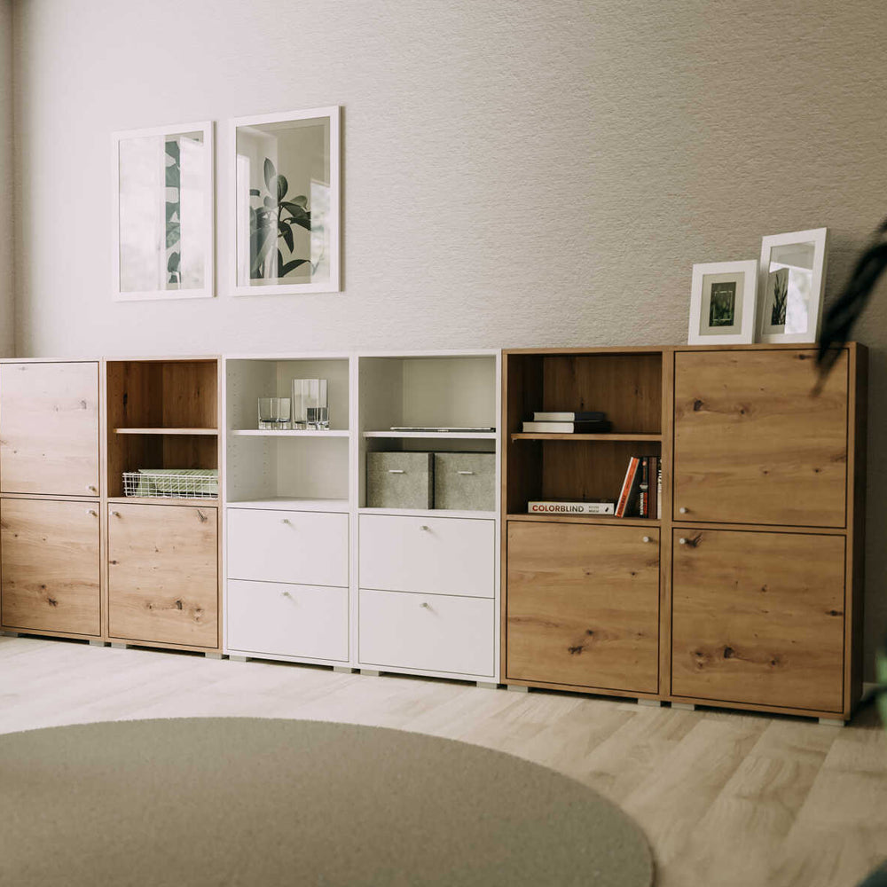 Aparador modular de repisa y puerta Flex - Blanco - Tugow