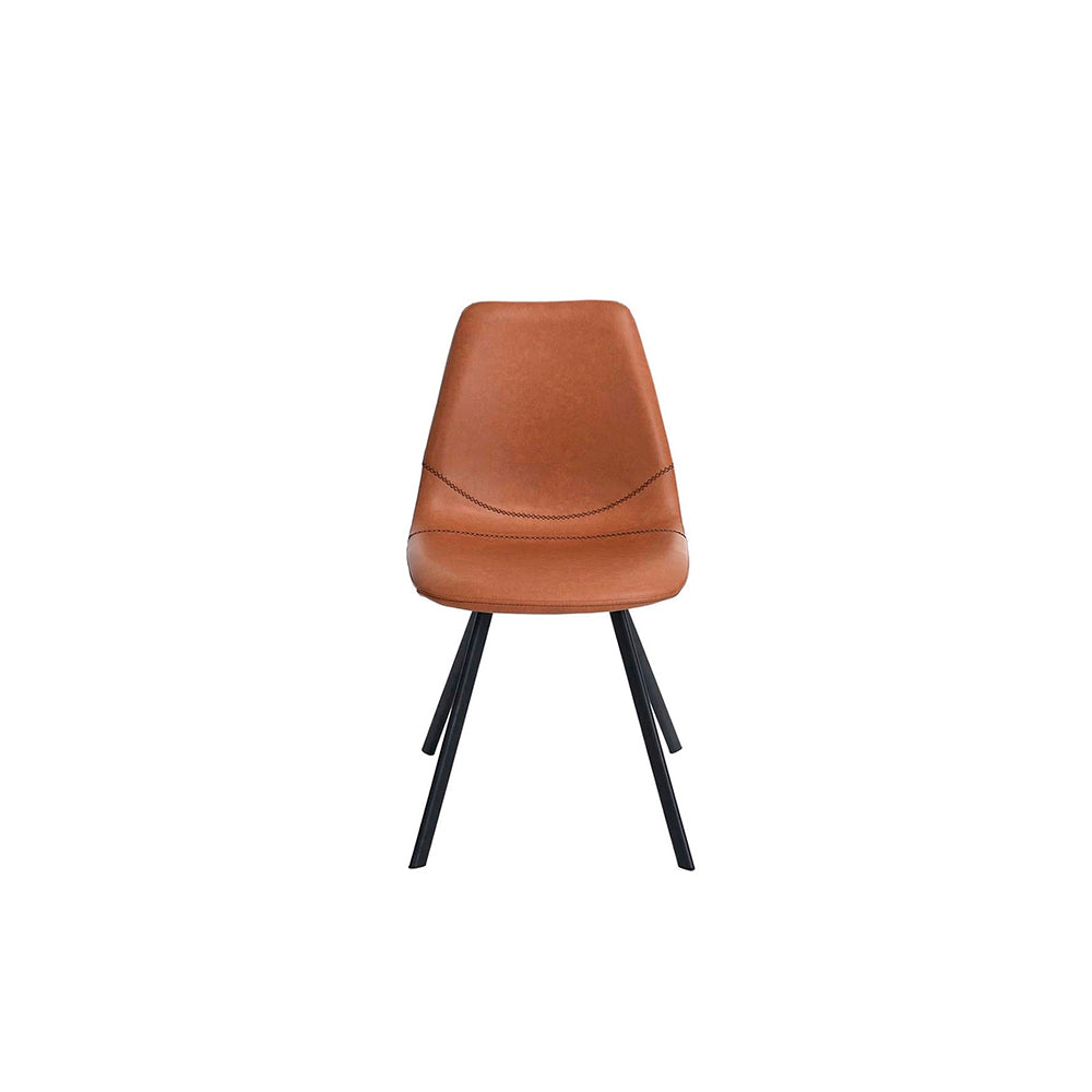 Silla de piel sintética Gabani - Café - Tugow