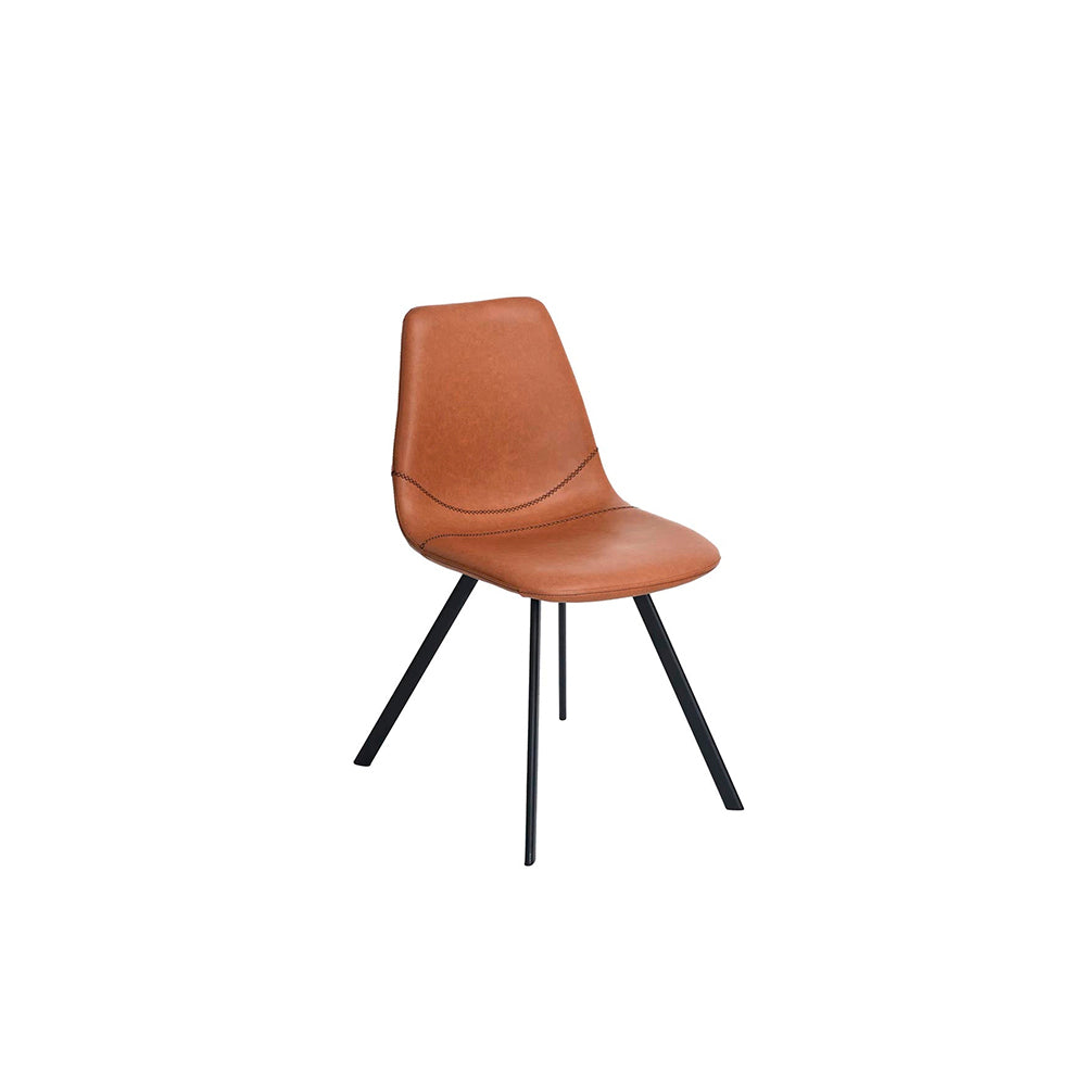 Silla de piel sintética Gabani - Café - Tugow