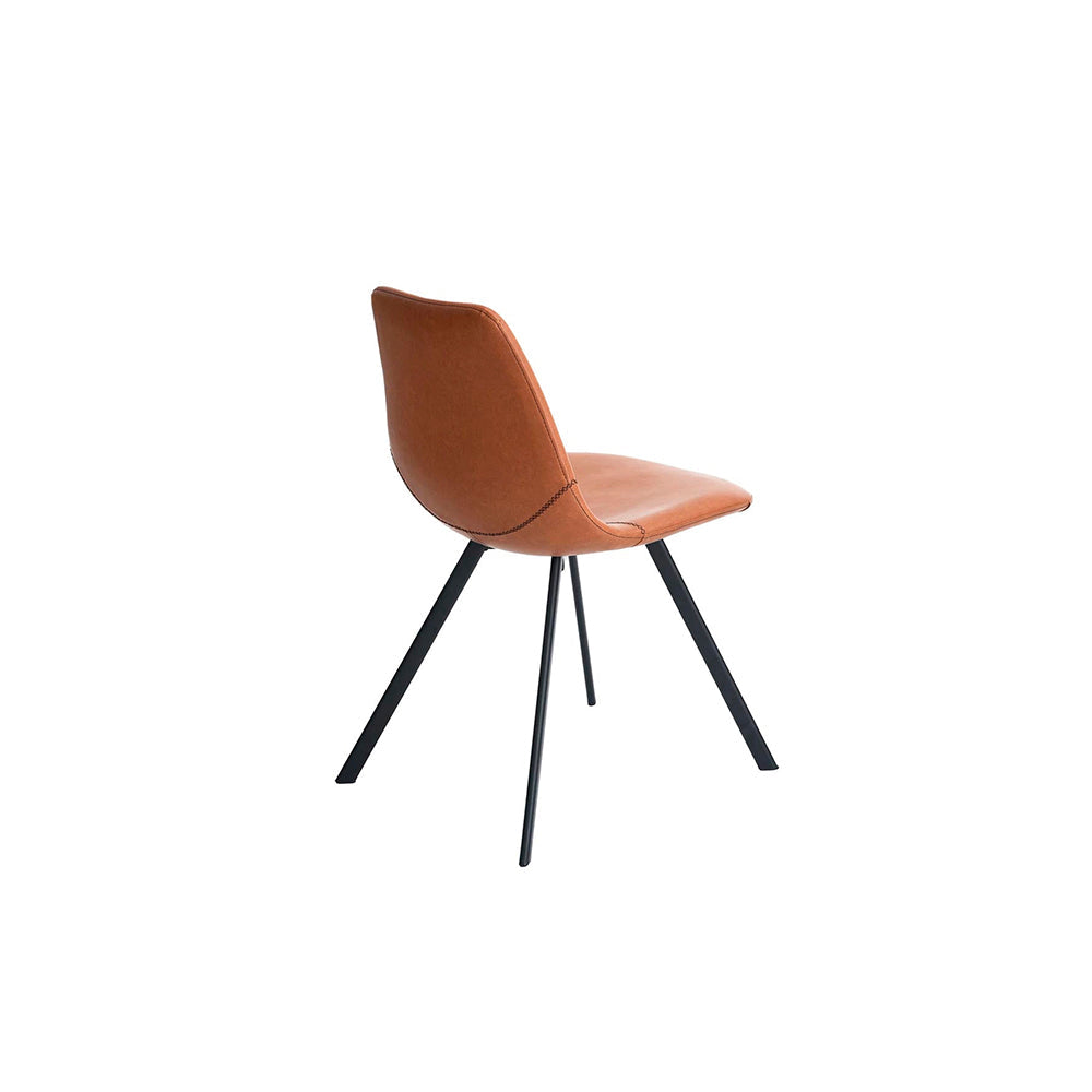 Silla de piel sintética Gabani - Café - Tugow