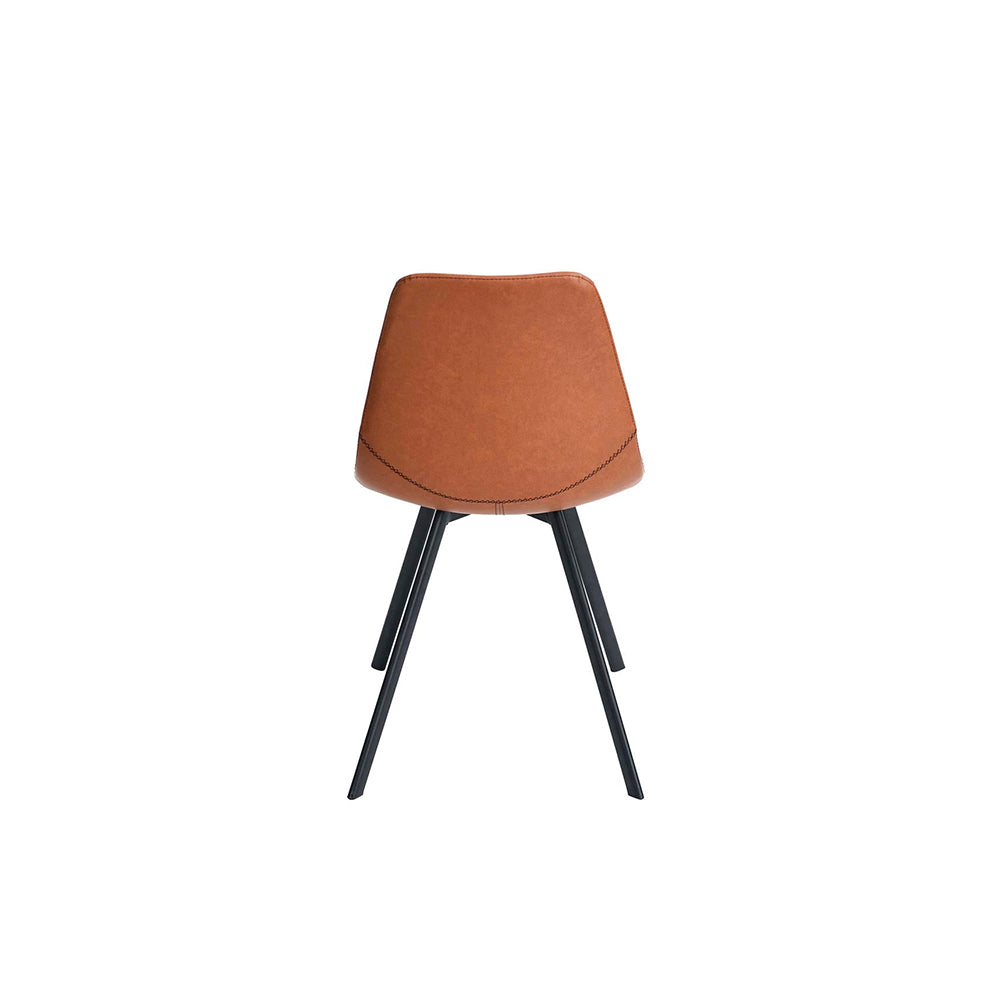 Silla de piel sintética Gabani - Café - Tugow