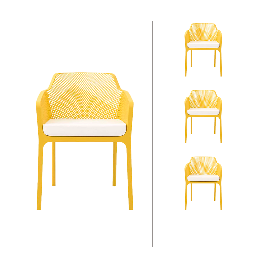 Set de 4 sillas de exterior Galdania - Amarillo - Tugow