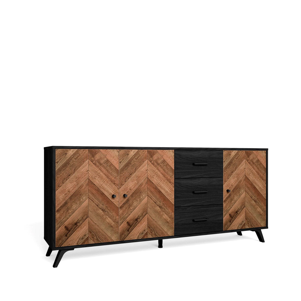 Credenza Gilma - Color Madera y Negro - Tu Gow