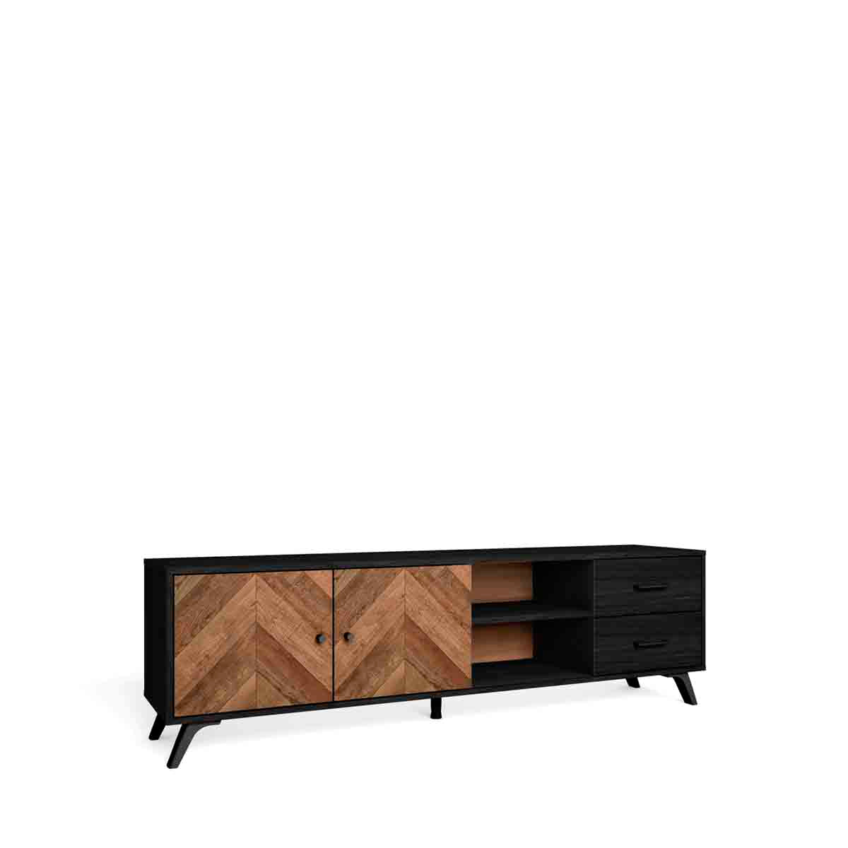 Mueble para tv Gilma - Color Madera y Negro - Tu Gow