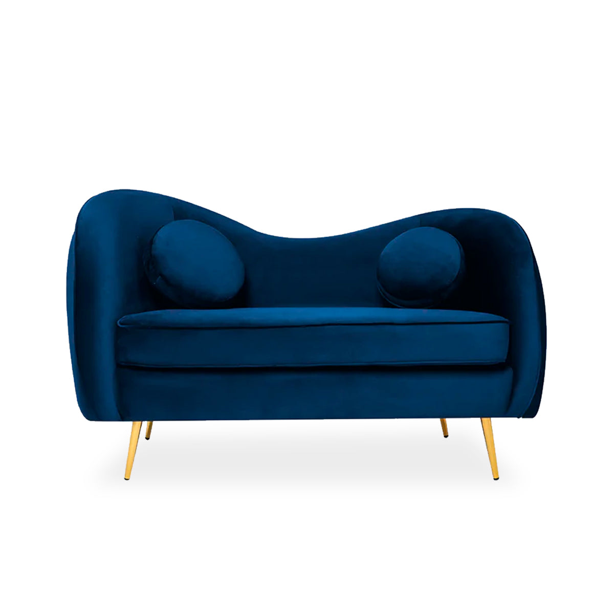 Sofá de 2 plazas terciopelo Giulia - Azul - Tugow