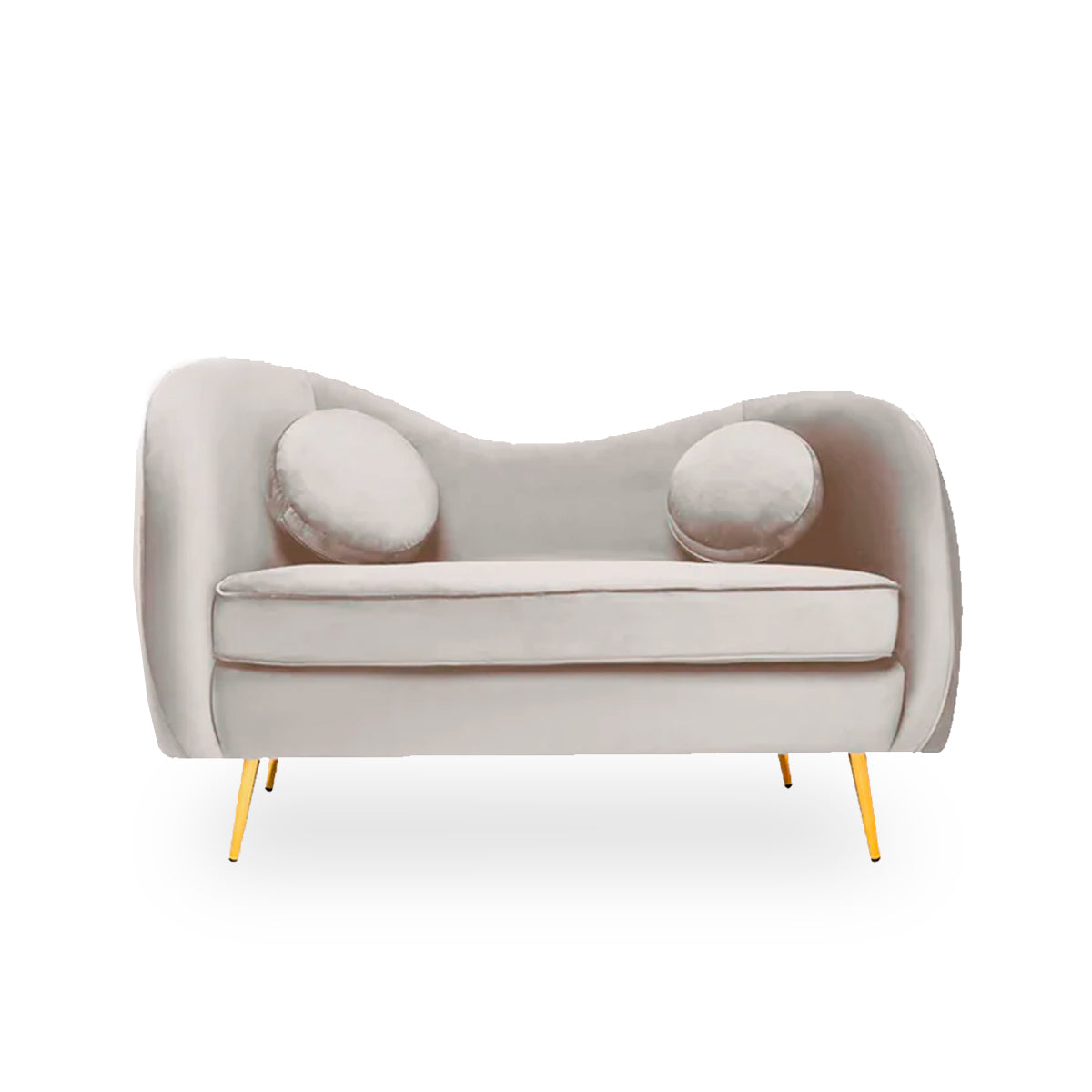 Sofá de 2 plazas terciopelo Giulia - Beige/Marfil - Tugow