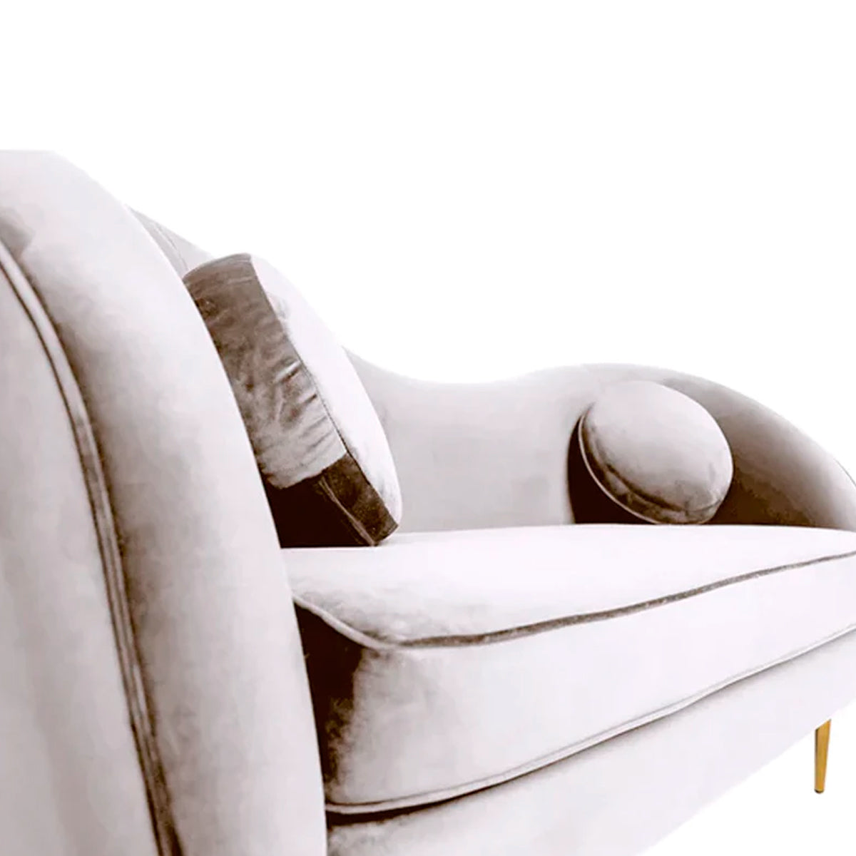 Sofá de 2 plazas terciopelo Giulia - Beige/Marfil - Tugow