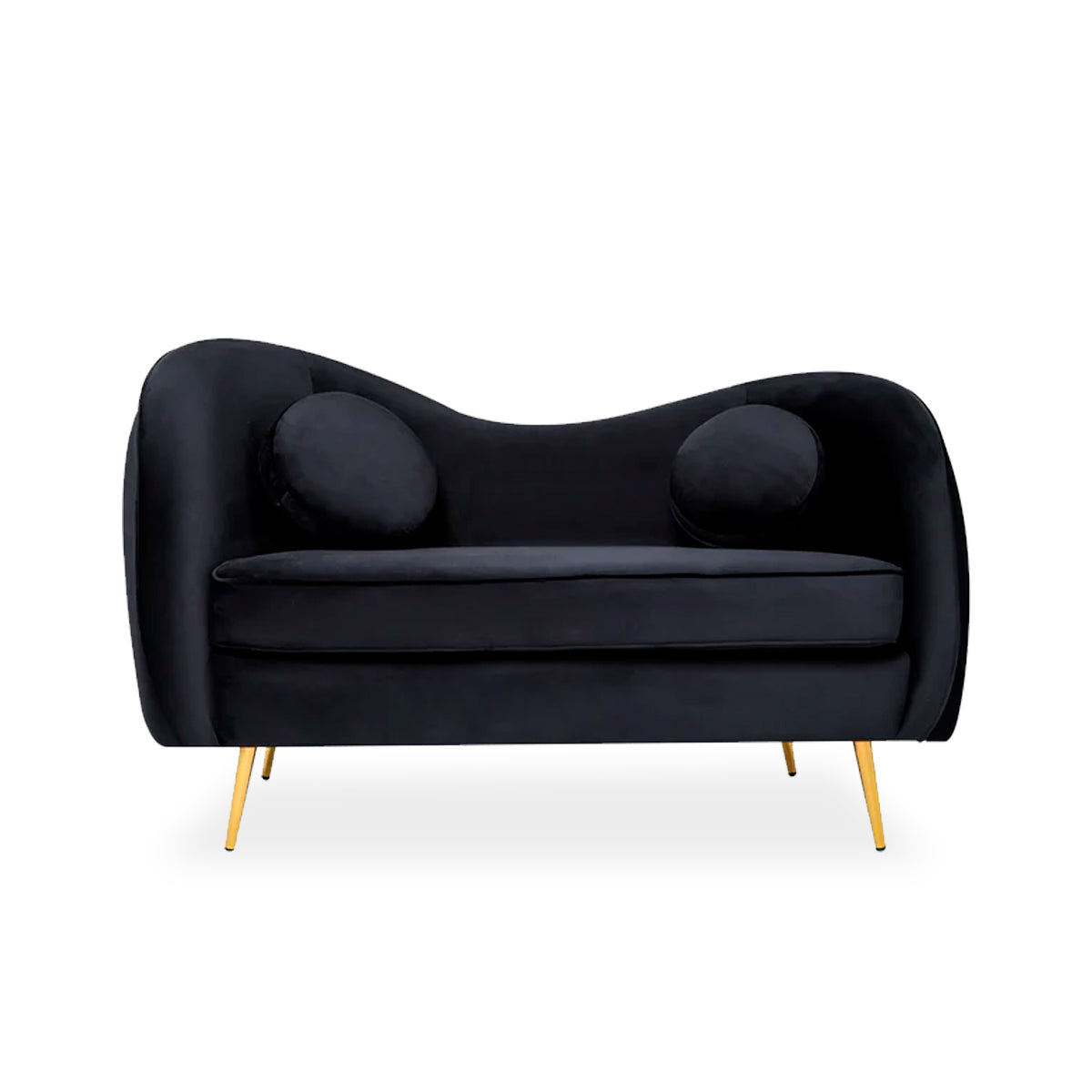 Sofá de 2 plazas terciopelo Giulia - Negro - Tugow