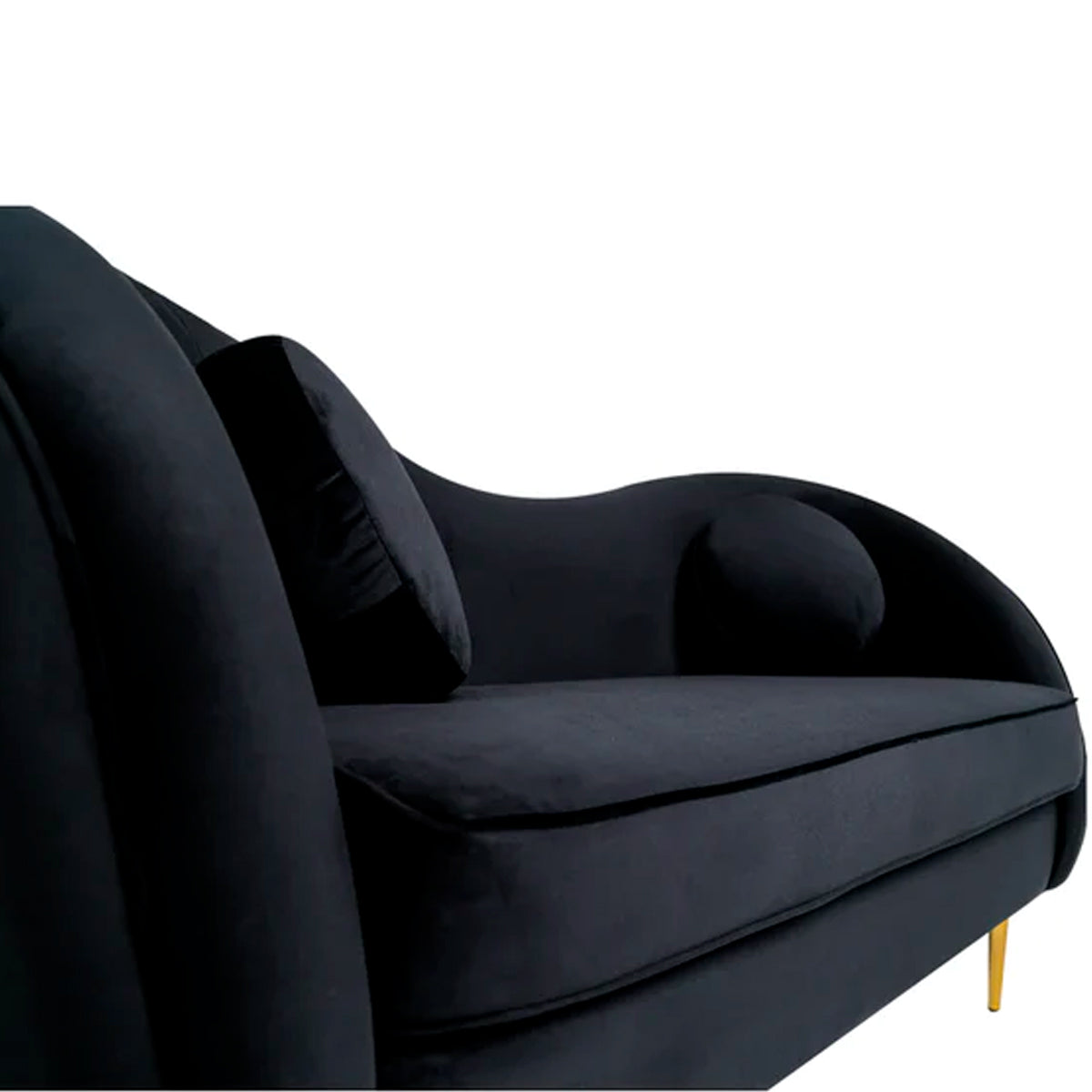 Sofá de 2 plazas terciopelo Giulia - Negro - Tugow
