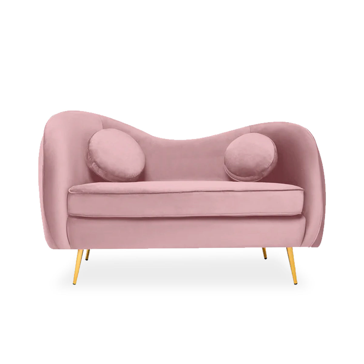Sofá de 2 plazas terciopelo Giulia - Rosa - Tugow