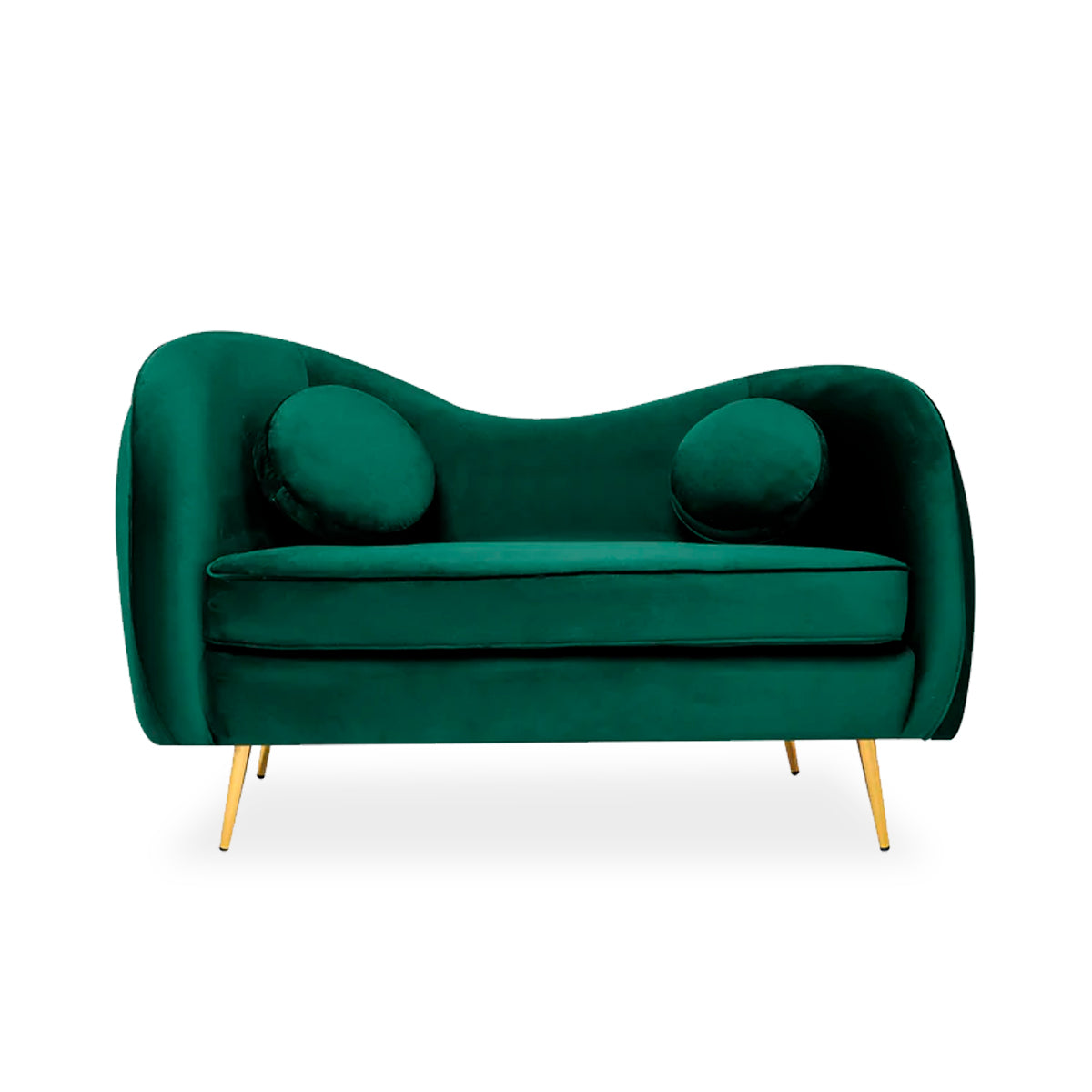 Sofá de 2 plazas terciopelo Giulia - Verde - Tugow