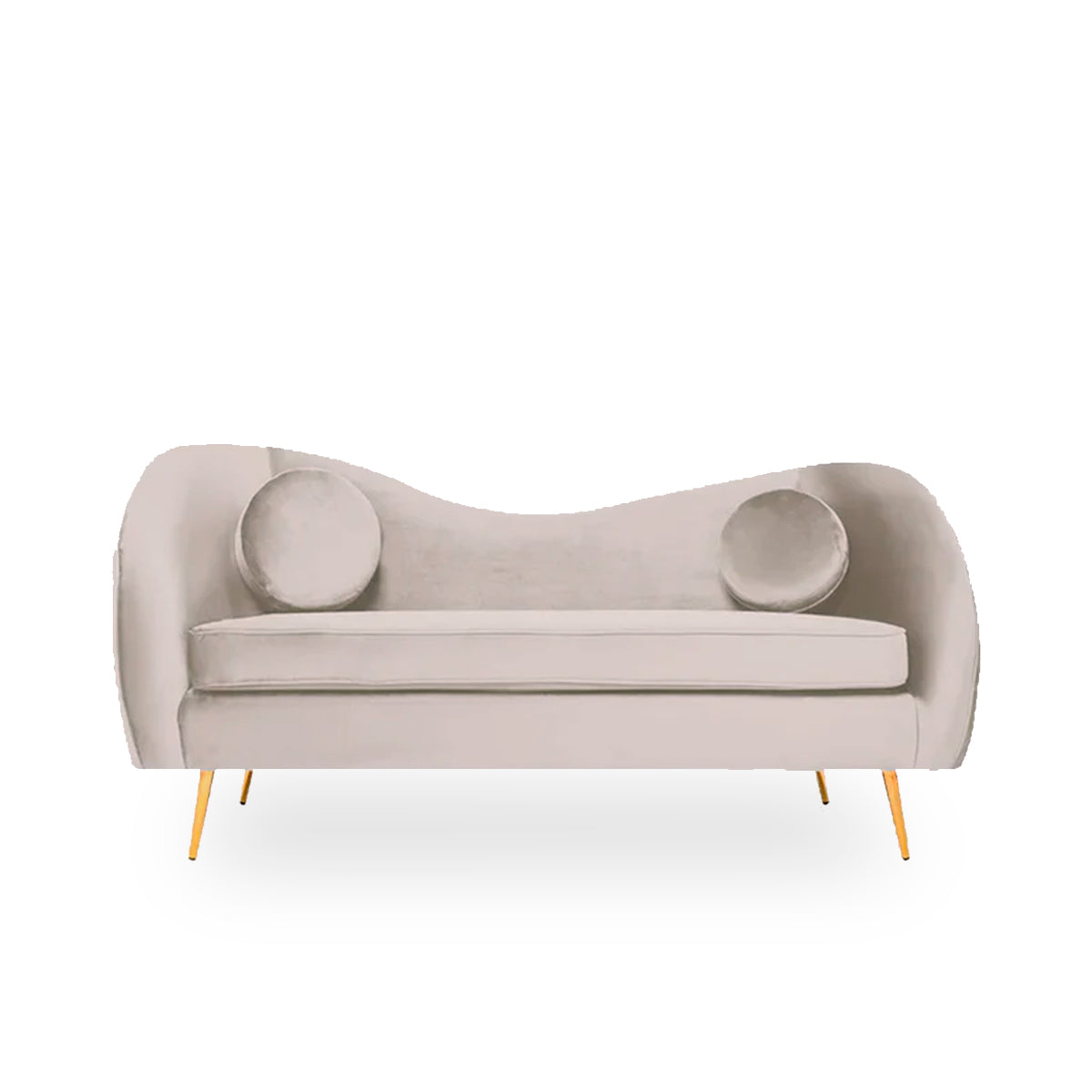 Sofá de 3 plazas terciopelo Giulia - Beige/Marfil - Tugow