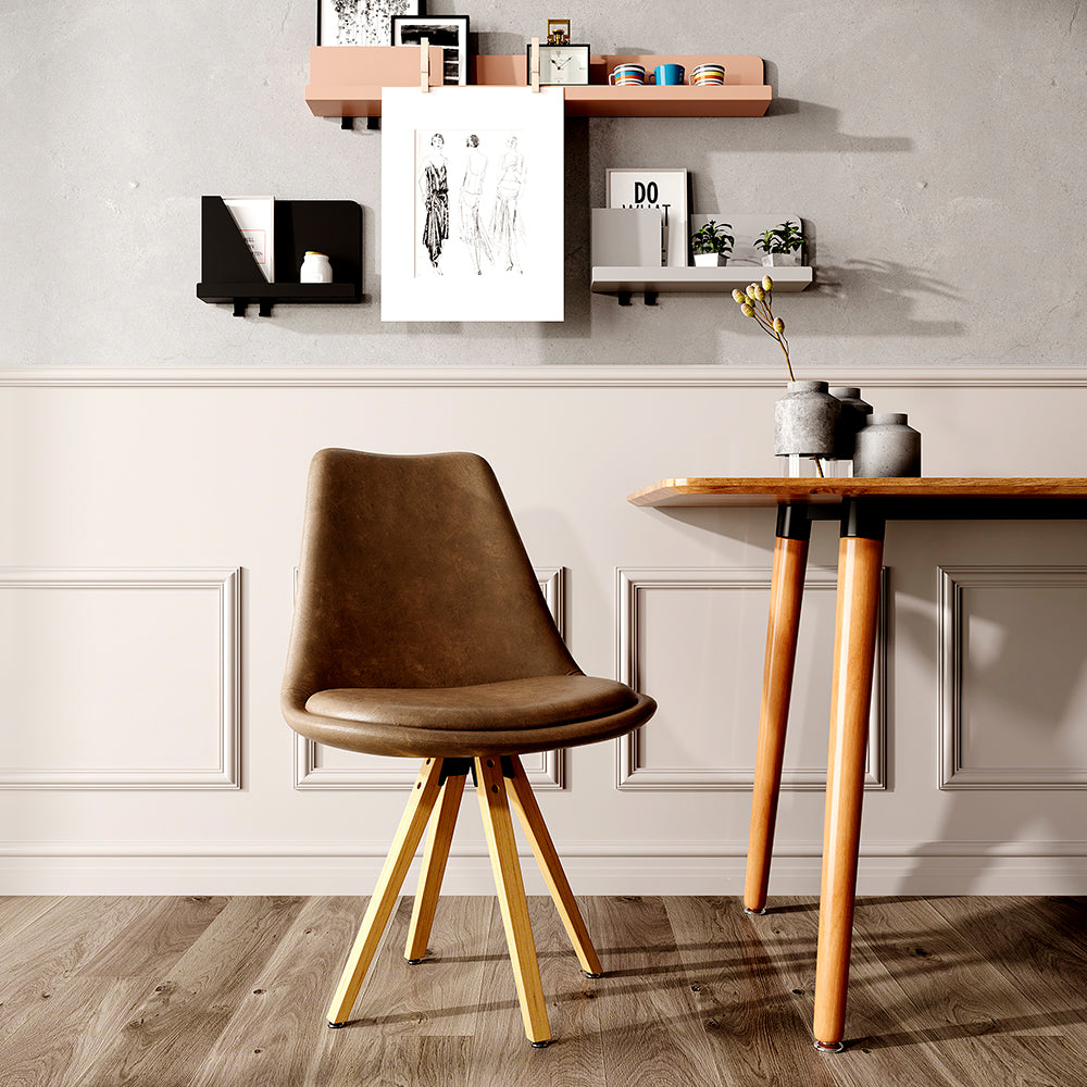 Silla de piel sintética Helsinki - Café - Tugow