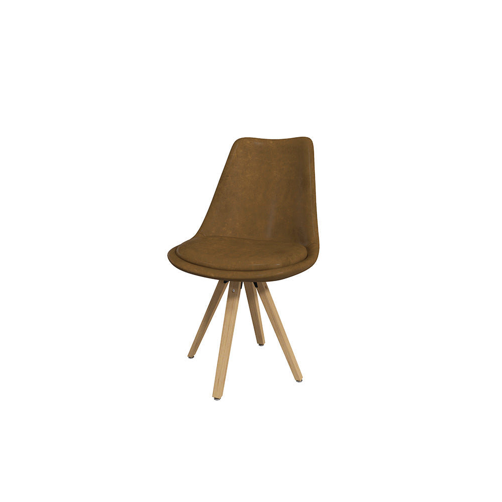 Silla de piel sintética Helsinki - Café - Tugow